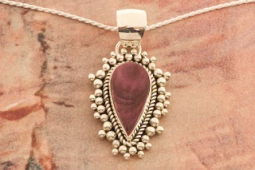 Artie Yellowhorse Genuine Spiny Oyster Shell Sterling Silver Pendant